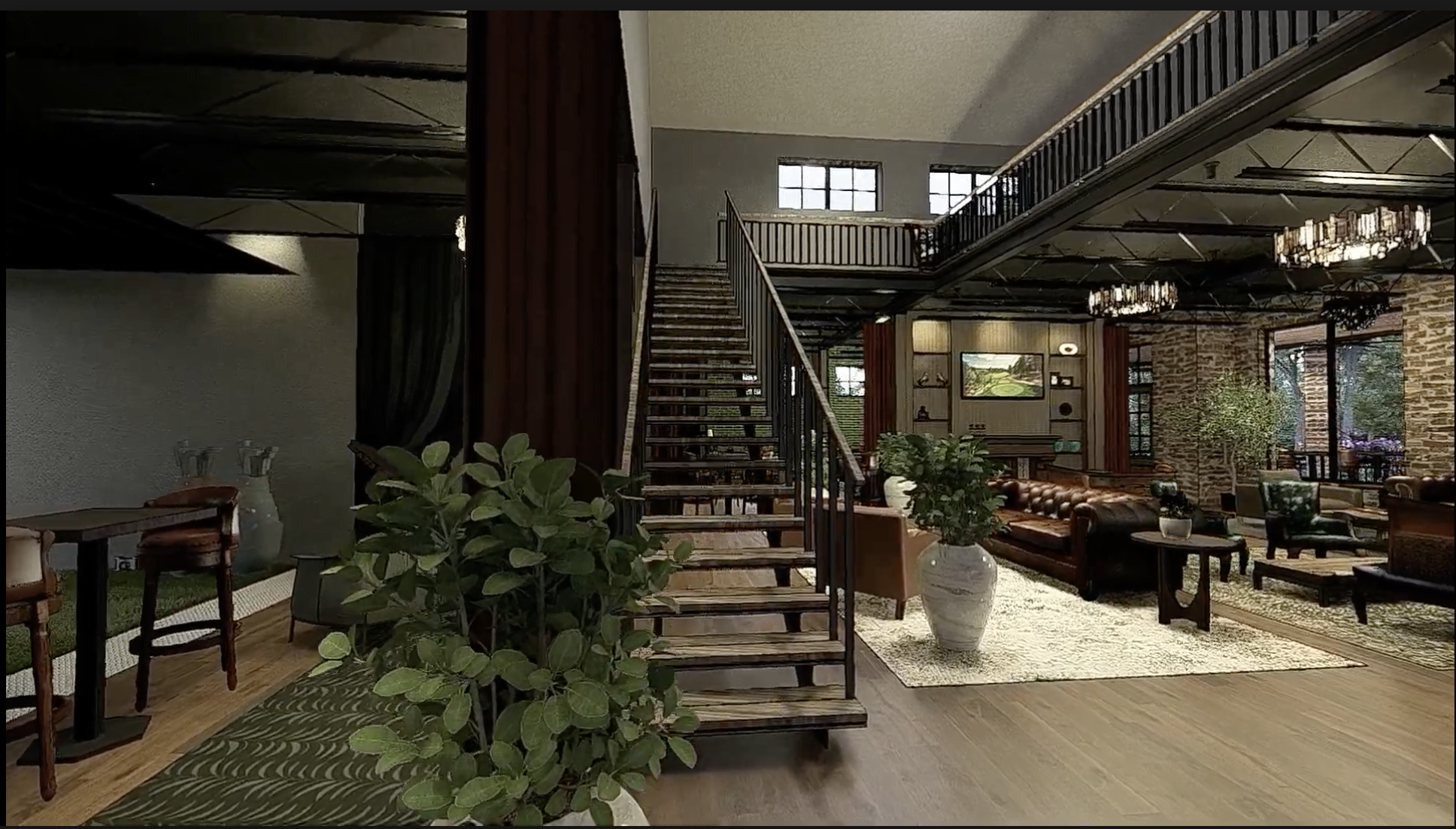Interior rendering of Six Social